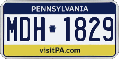 PA license plate MDH1829