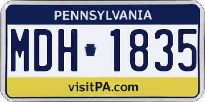 PA license plate MDH1835