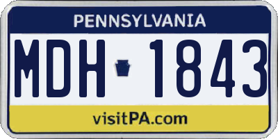 PA license plate MDH1843