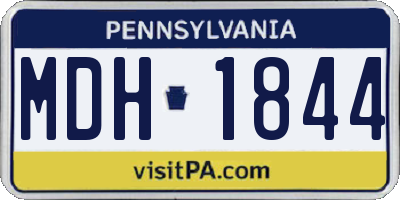PA license plate MDH1844