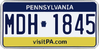 PA license plate MDH1845