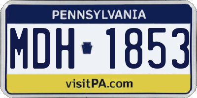 PA license plate MDH1853