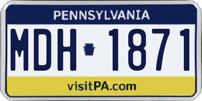 PA license plate MDH1871