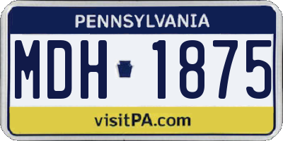 PA license plate MDH1875