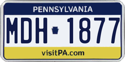PA license plate MDH1877