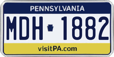 PA license plate MDH1882