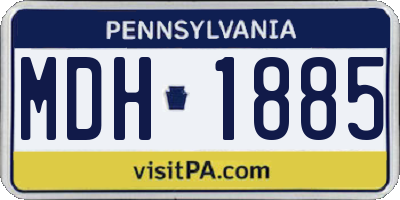 PA license plate MDH1885