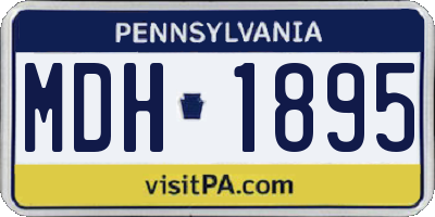 PA license plate MDH1895