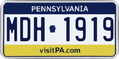 PA license plate MDH1919
