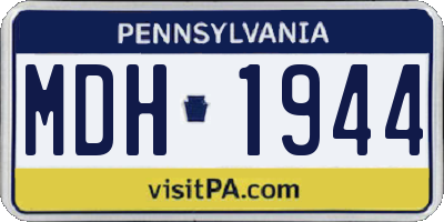 PA license plate MDH1944