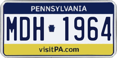 PA license plate MDH1964