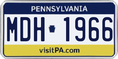 PA license plate MDH1966