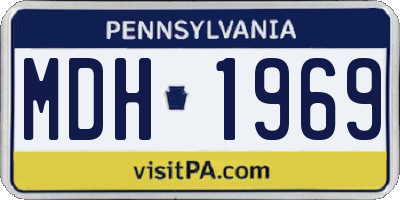 PA license plate MDH1969