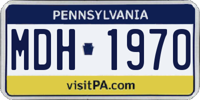 PA license plate MDH1970