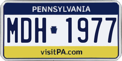 PA license plate MDH1977