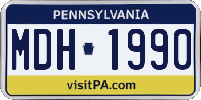 PA license plate MDH1990