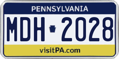 PA license plate MDH2028