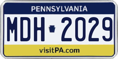 PA license plate MDH2029