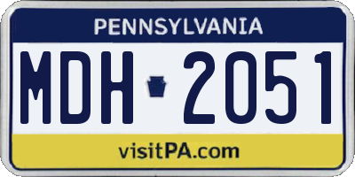 PA license plate MDH2051