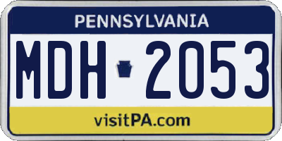 PA license plate MDH2053