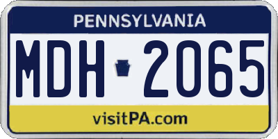 PA license plate MDH2065
