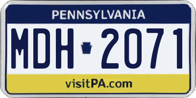 PA license plate MDH2071