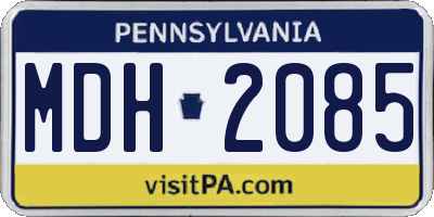 PA license plate MDH2085