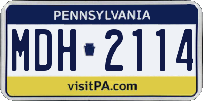 PA license plate MDH2114