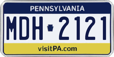 PA license plate MDH2121