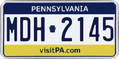 PA license plate MDH2145