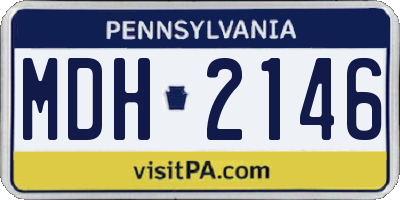 PA license plate MDH2146