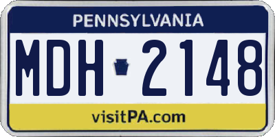 PA license plate MDH2148