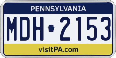 PA license plate MDH2153