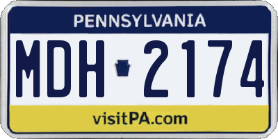 PA license plate MDH2174