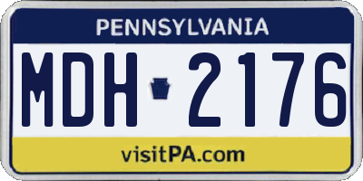 PA license plate MDH2176