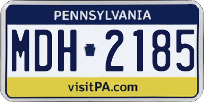 PA license plate MDH2185