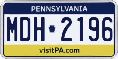 PA license plate MDH2196