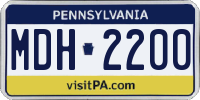 PA license plate MDH2200