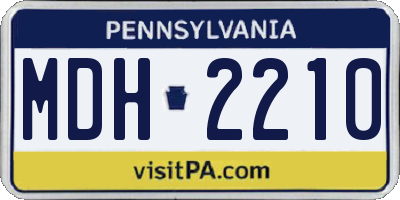 PA license plate MDH2210