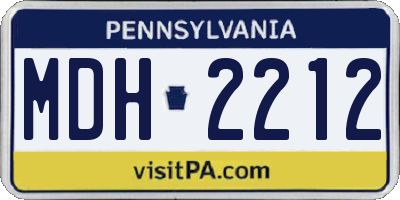 PA license plate MDH2212