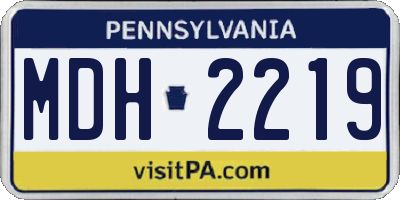 PA license plate MDH2219