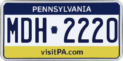 PA license plate MDH2220