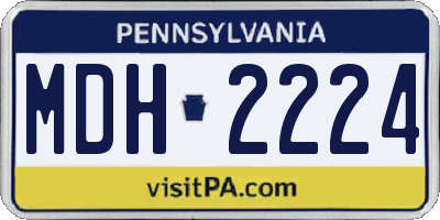 PA license plate MDH2224