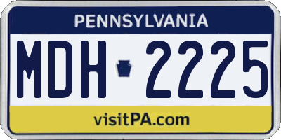 PA license plate MDH2225