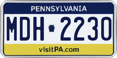 PA license plate MDH2230