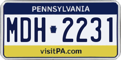 PA license plate MDH2231