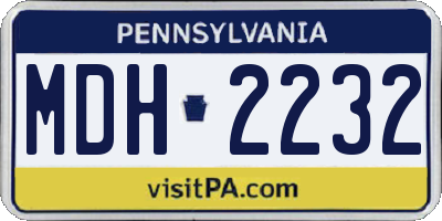 PA license plate MDH2232