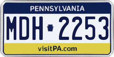 PA license plate MDH2253