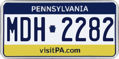 PA license plate MDH2282