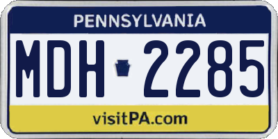 PA license plate MDH2285